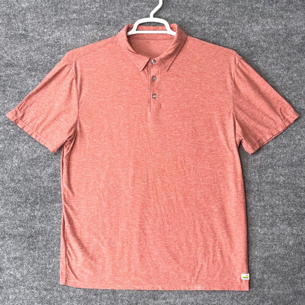 Vuori Strato Tech Polo Mens Large Terracotta Heather Short Sleeve V188 Shirt